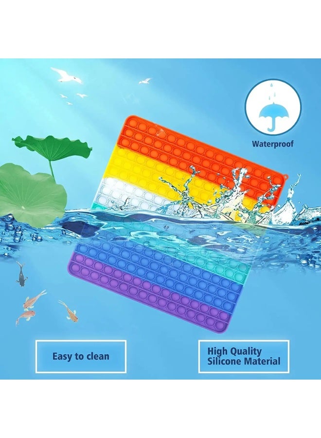 Toy Box Big Size Pop It Push Bubble Sensory Fidget Toy Rainbow Color Pop It Fidget Toy For Kids - Image 3